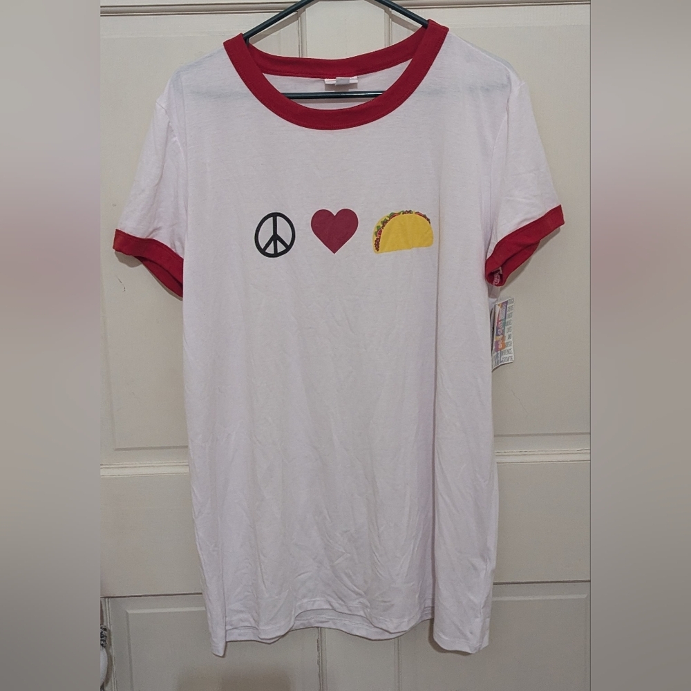 LuLaRoe Liv Tee - Peace Love Taco